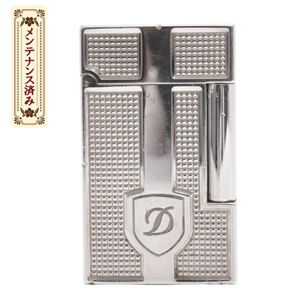 デュポン S.T.Dupont ローラガスライター ライン2 ダブルバーナー ブラゾン 紋章 シルバー メンテナンス済み