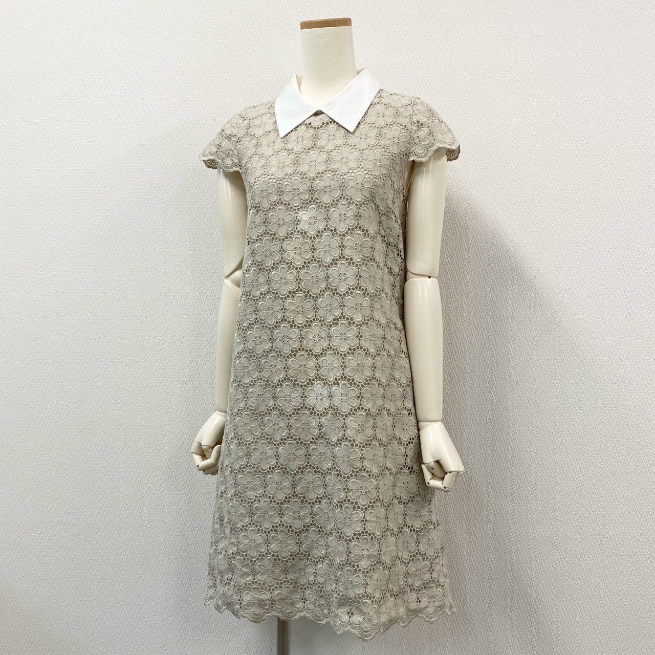【美品】フォクシー リネンワンピース ソレイユ フラワーモチーフ 41i26《美品》FOXEY フォクシー リネンフラワーワンピース 半袖