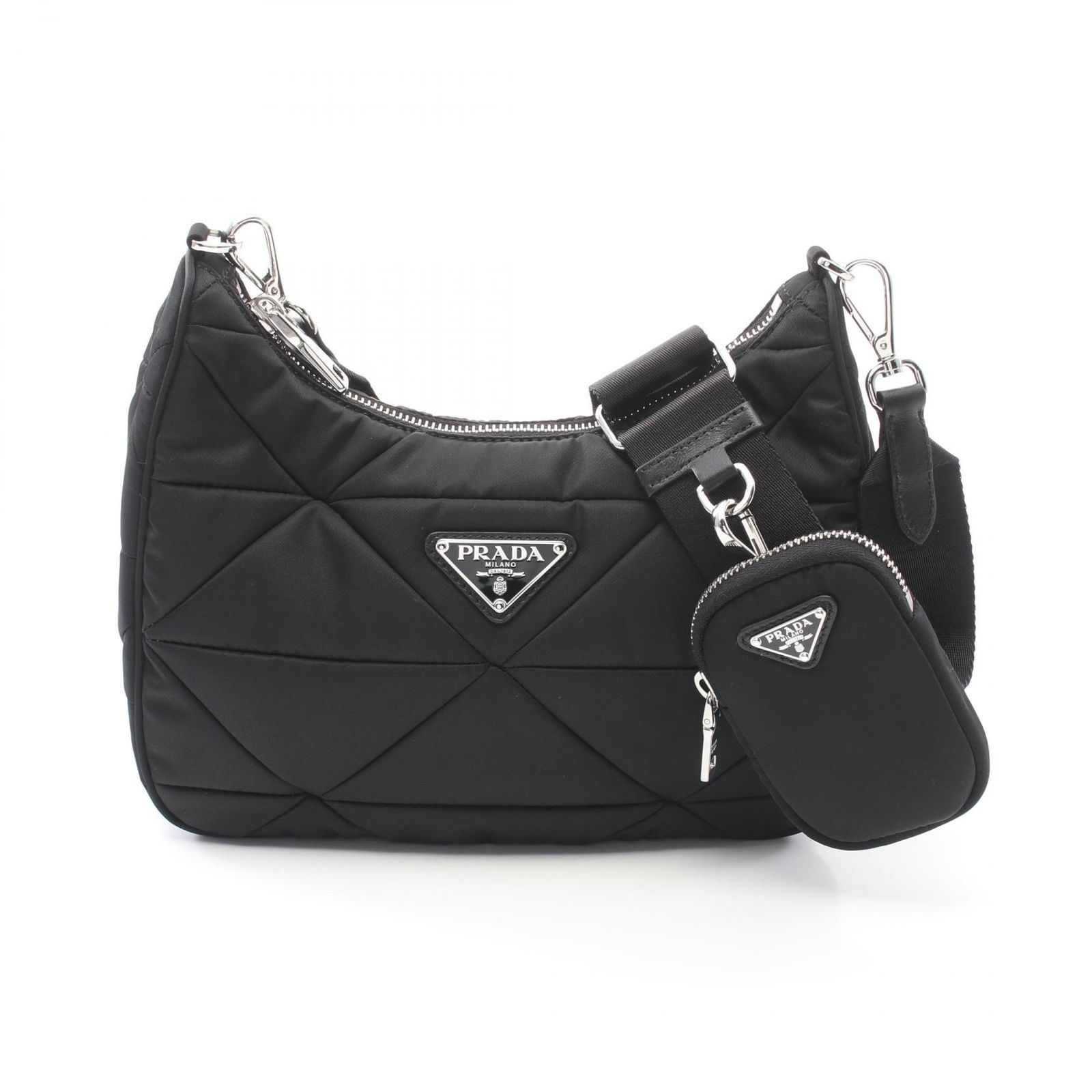 プラダ PRADA ショルダーバッグ TESSUTO QUILTING 1BC151RDJNF0002 ブラック ナイロン ショルダーバッグ レディース