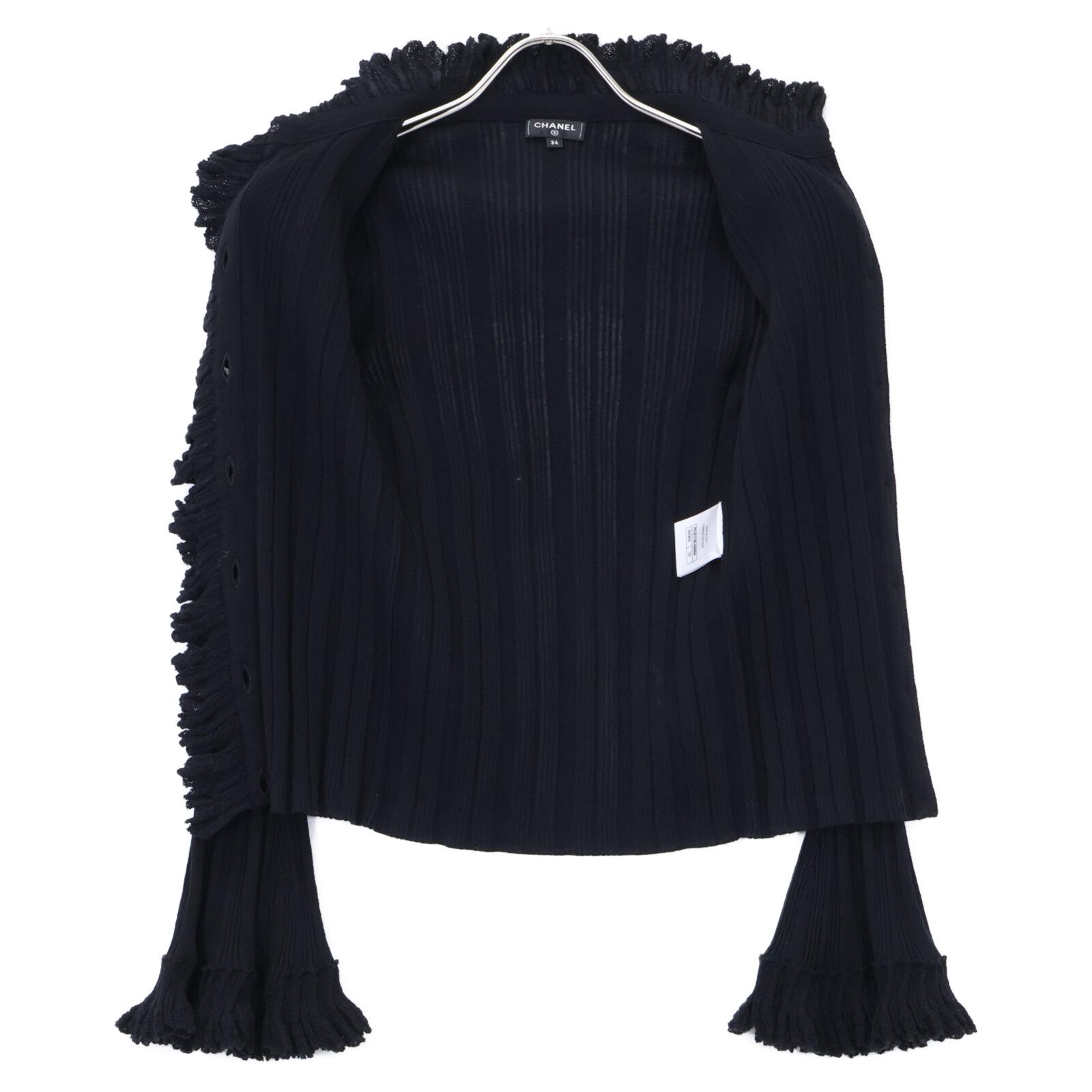 CHANEL シャネル ﾌﾞﾗｯｸ ｺｺﾎﾞﾀﾝ ｺｯﾄﾝ×ﾅｲﾛﾝ ﾆｯﾄ P63074 34 - メルカリ 