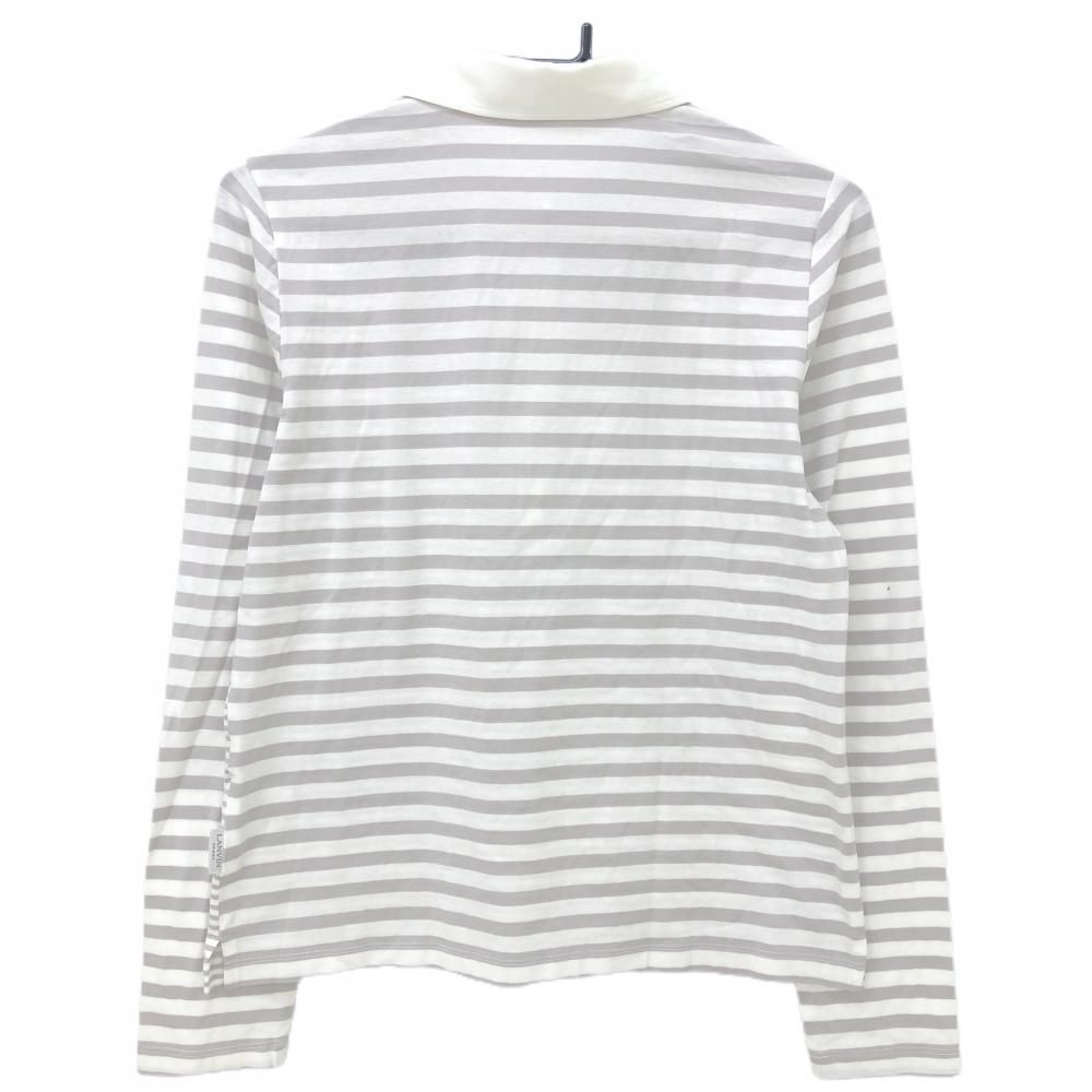 【LANVIN SPORT】涼し気長袖カットソーシャツ　アイスグレー　ゴルフ40 ハイネックシャツ レディース ランバン スポール LANVIN SPORT
