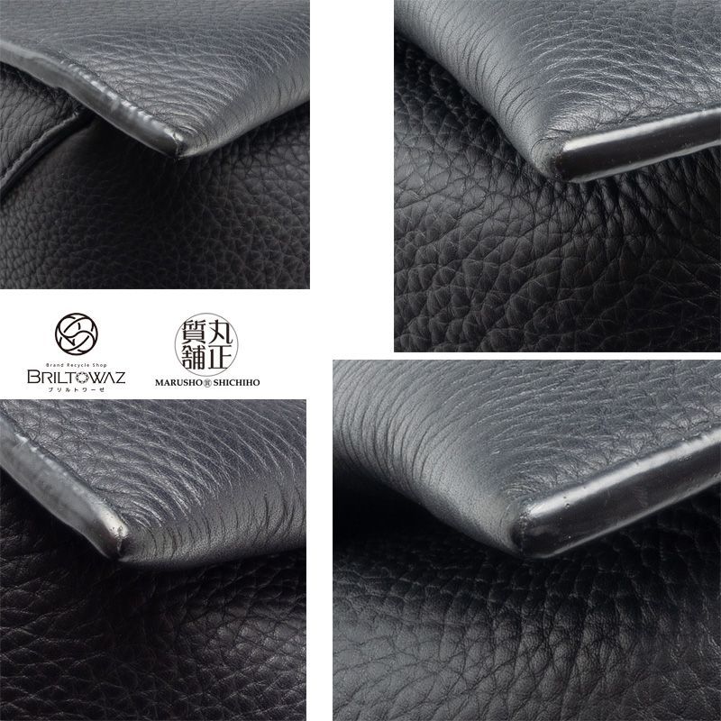 Sale】セリーヌ トライフォールド スモール ブラック カーフレザー  