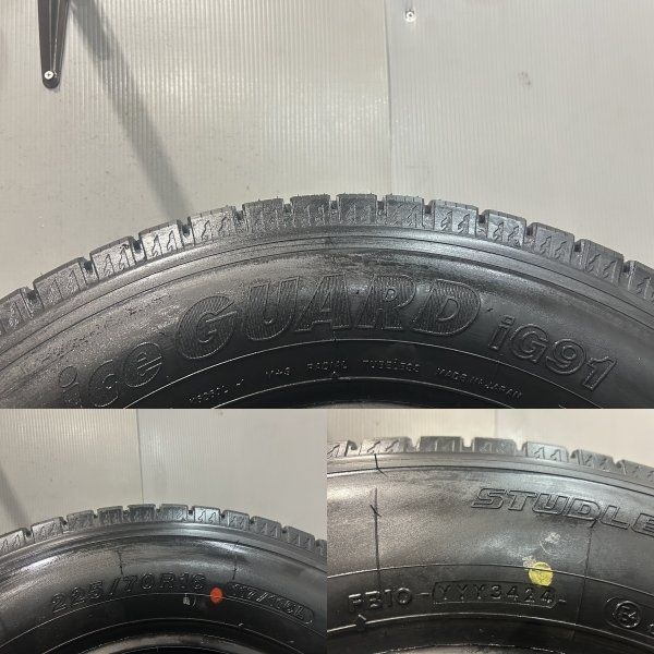 歓喜の 製 YOKOHAMA ice GUARD iG91 225 70R16 117 115L LT 12PR 16インチ ライトトラック用 スタッドレス 6本 キャンター等 KTI484