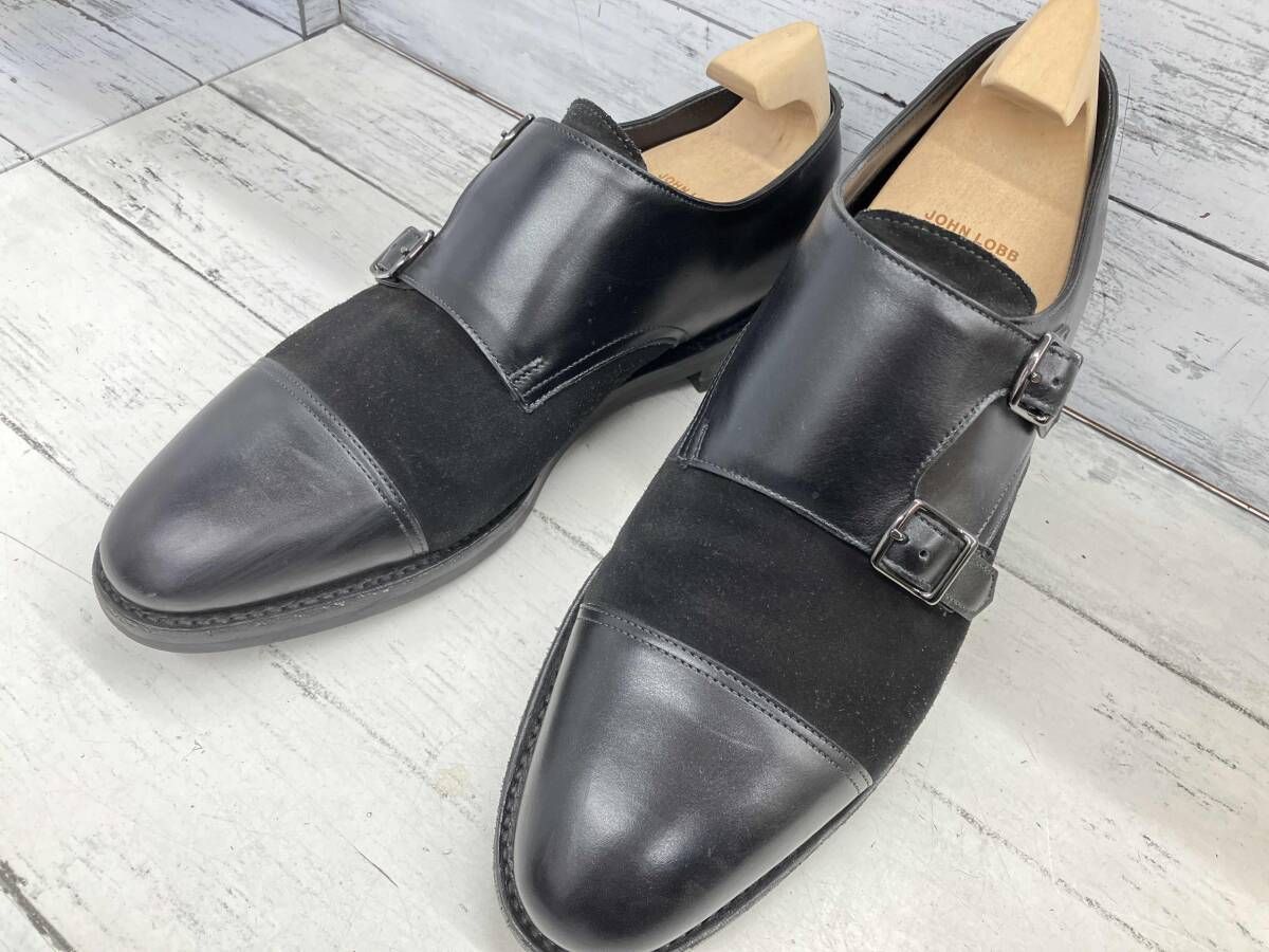 JOHN LOBB ジョンロブ ドレスシューズ ダブルモンク 183S24 約25.5cm ブラック
