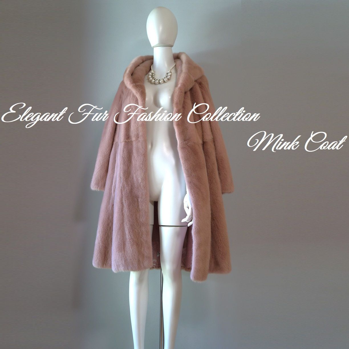 くすみピンク 1点物リアルファーコート