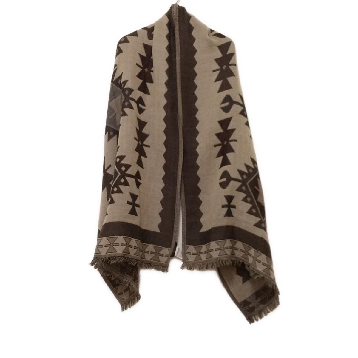 Max MaraWEEKEND マックスマーラウィークエンド ストール ショール - ベージュ×ダークブラウン×マルチ ウール