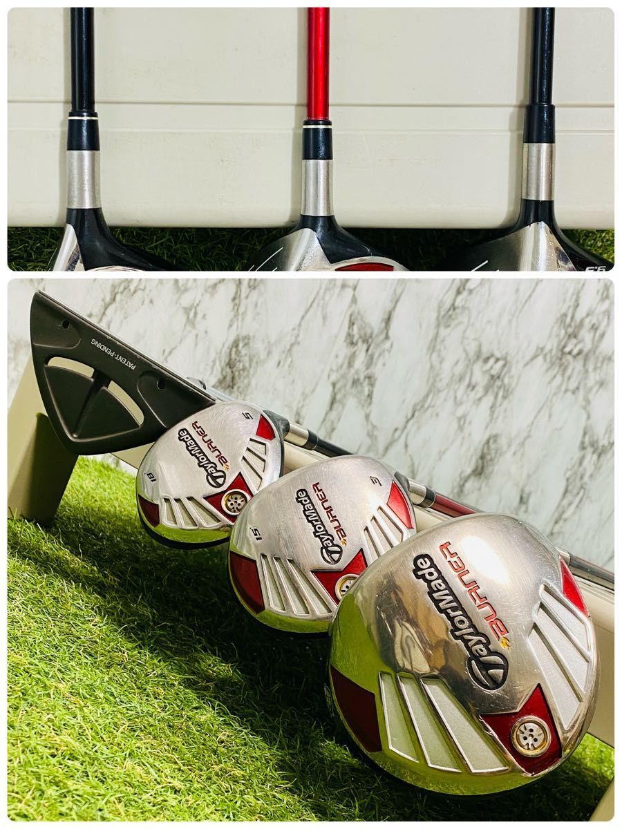 良品 TaylorMade バーナー ゴルフクラブセット超豪華14本 バッグ付 良品】豪華14本 初心者推奨 テーラーメイド バーナー メンズ
