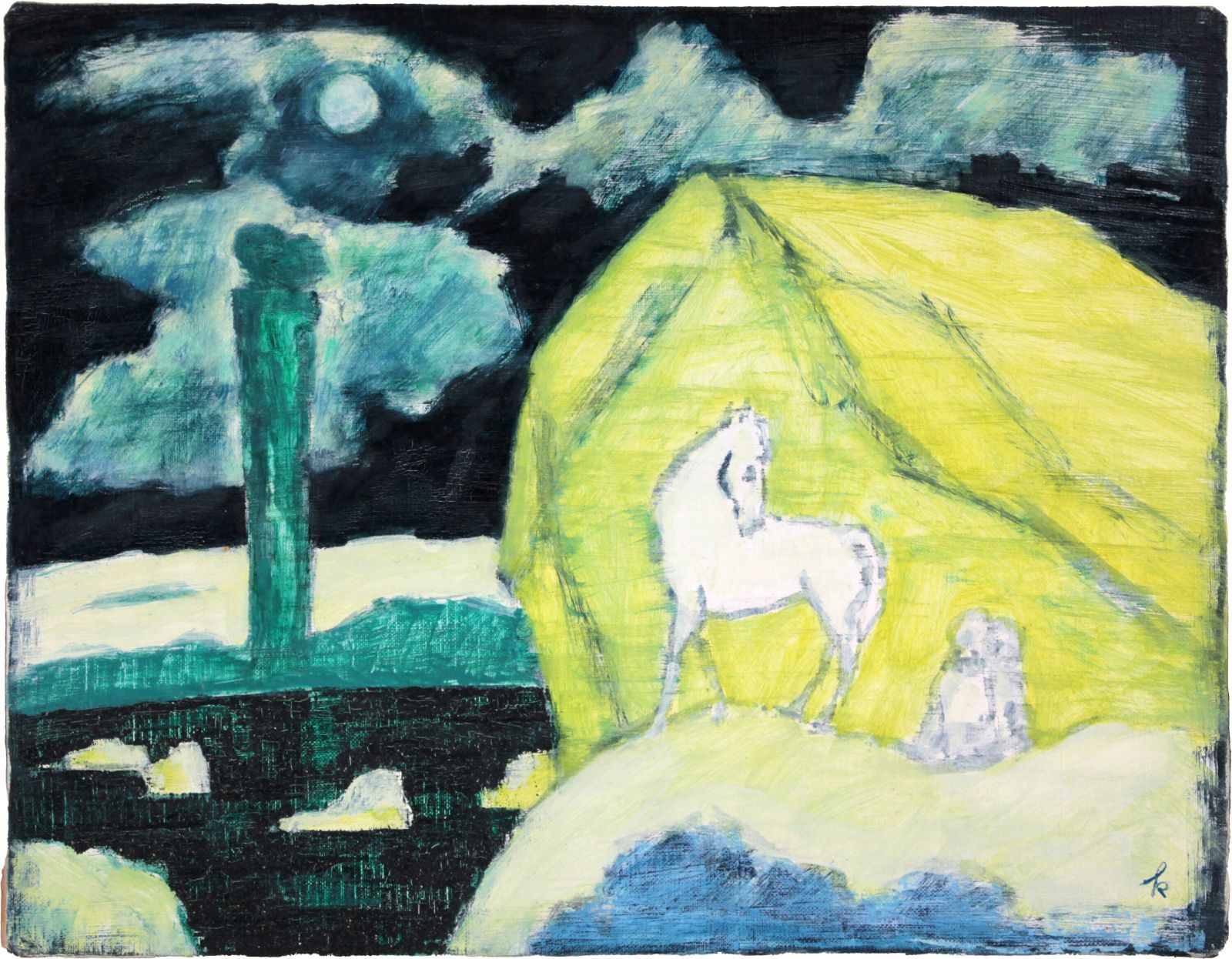 国松登 「氷人」 油絵・油彩画 絵画 国松 登 『氷人』 油彩画 - 北海道画廊