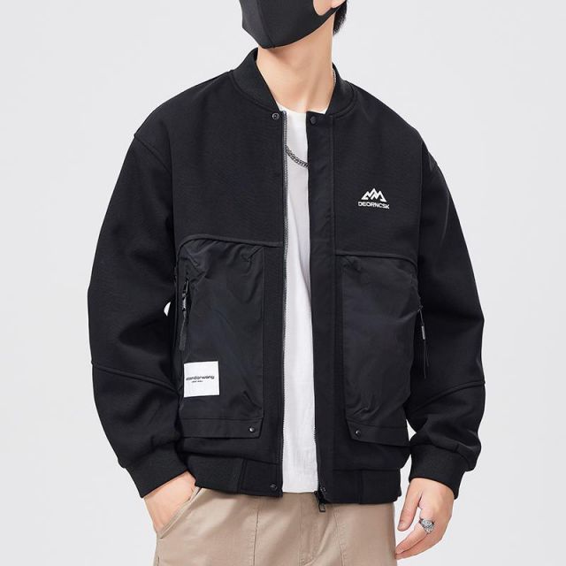 秋冬 コーデ メンズ 服 シンプル ファッション オシャレ 大人 かっこいい 大きいサイズ ストリート 紳士服 ボンバー ジャケット アウター カジュアル セカンド コットン ベースボール