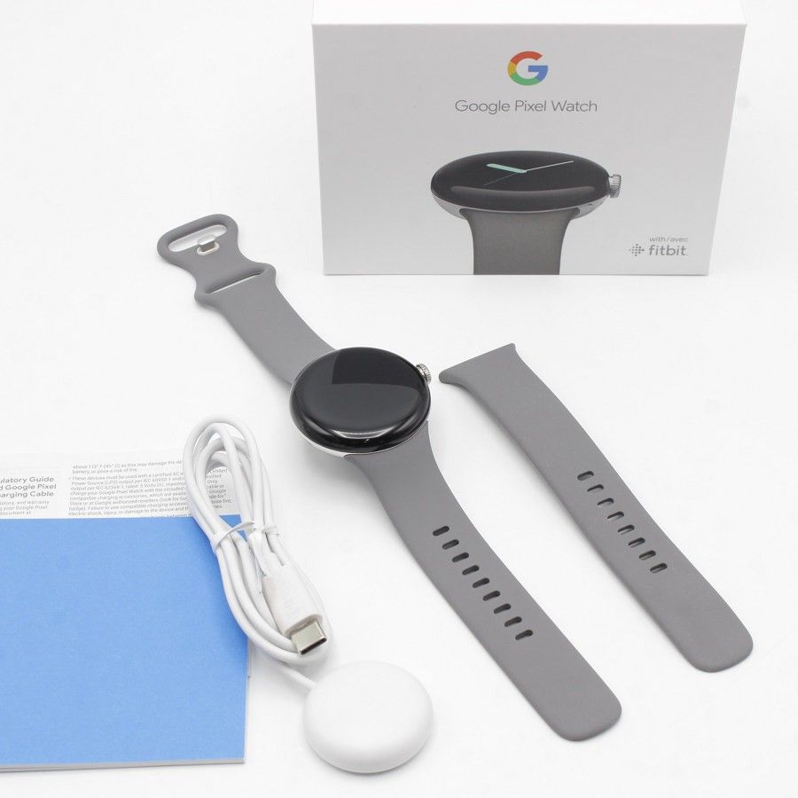 Google Pixel Watch GA03305-TW Polished Silver ステンレス ケース/Charcoal アクティブ バンド  スマートウォッチ 本体 - メルカリ