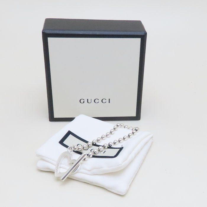 ♡美品レア♡ GUCCI ハート ボールチェーンブレスレット ハートボールチェーンブレスレット シルバー ヴィンテージ