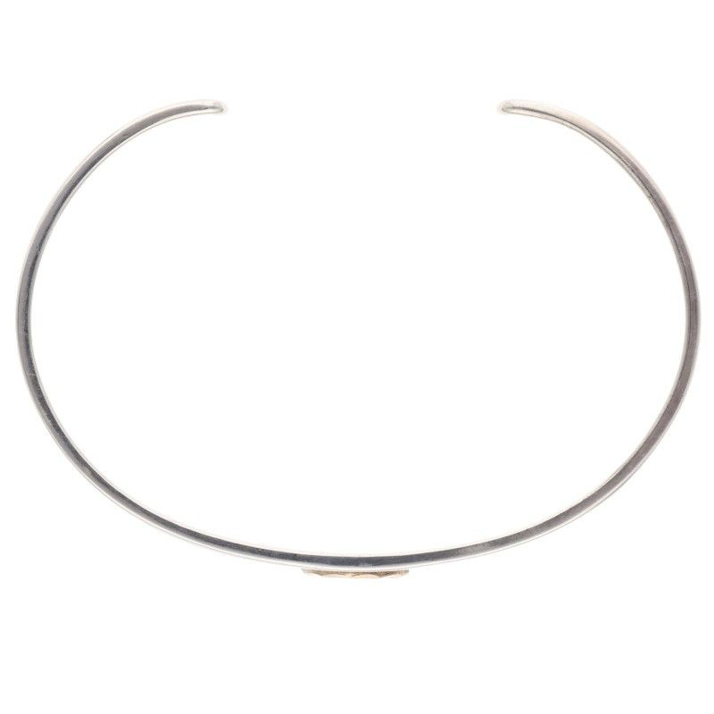 ゴローズ 金ダブルフェザーメタル付き平打ちバングル Mサイズ