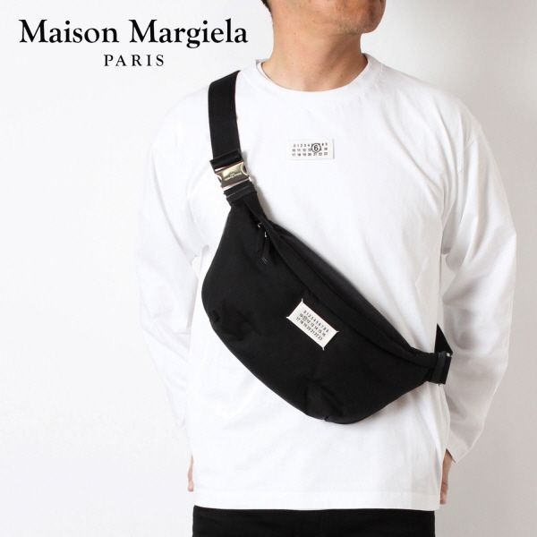 24SSモデル メゾン マルジェラ Maison Margiela  メンズ グラムスラム Glam Slam ベルトバッグ【ブラック】 SB1WB0007 P1511 T8013/【2024SS】m-bag