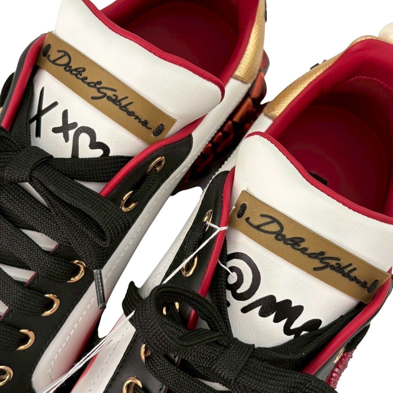 Dolce&Gabbana ドルチェ&ガッバーナ スニーカー 白 赤系 黒 ハートロゴ 