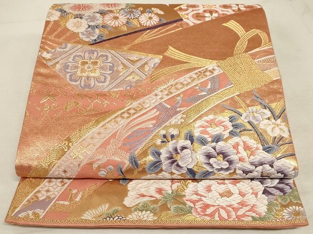 平和屋本店□極上 六通柄袋帯 唐織 花菱文 スリーシーズン 春夏 