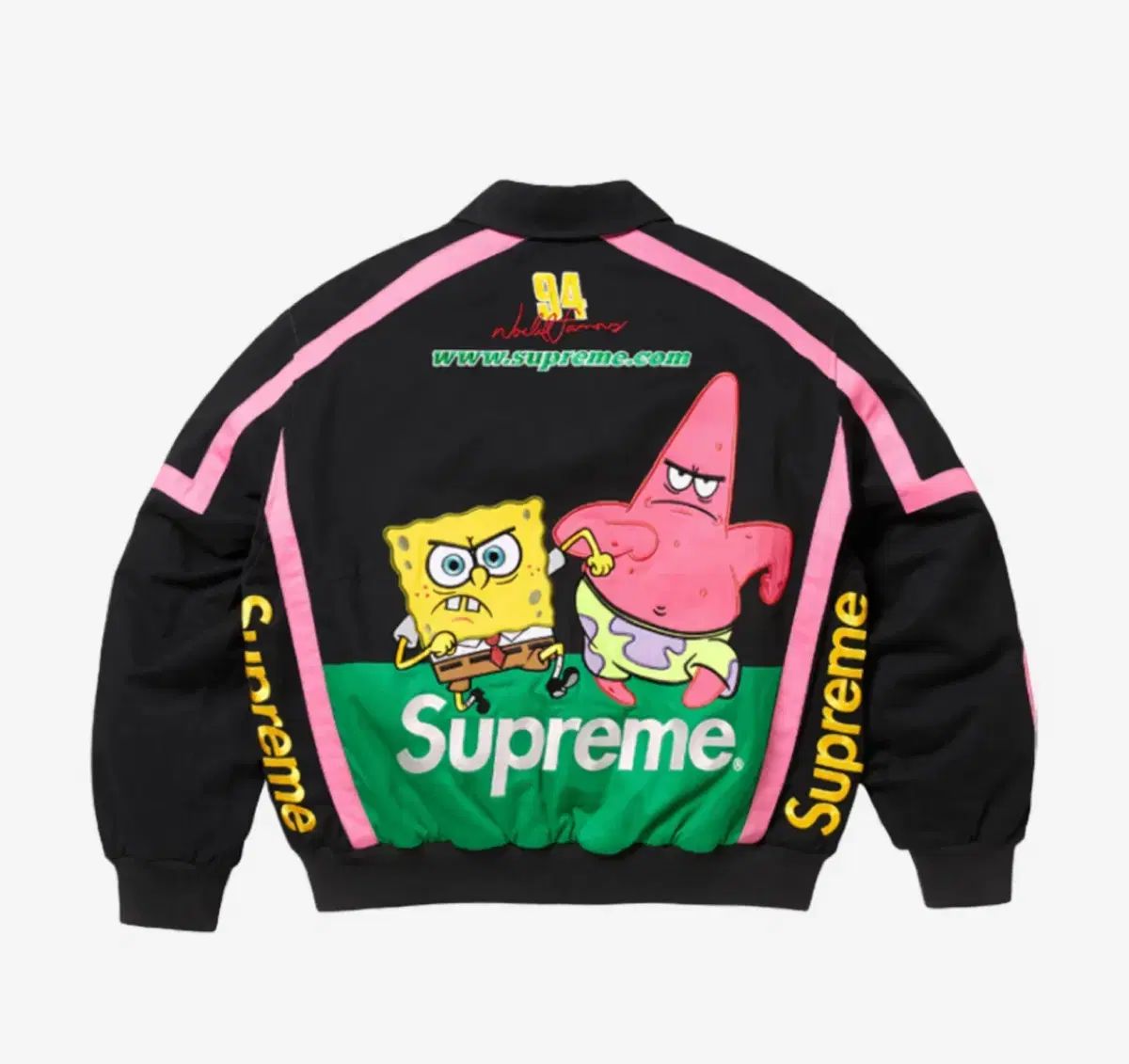 M シュプリームxスポンジボブ ジェフハミルトン レーシングジャケット -25ss
