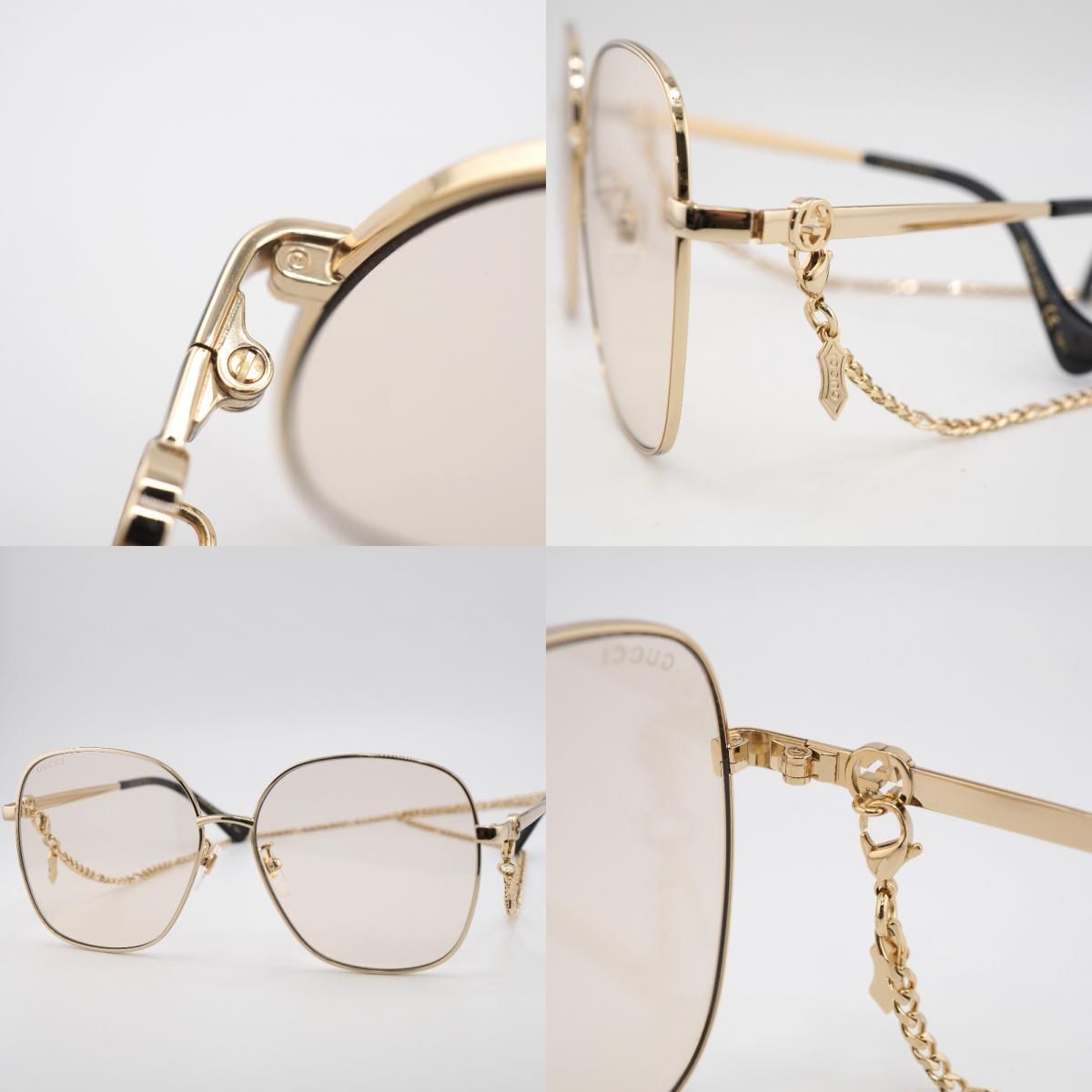 【美品】 GUCCI グッチ インターロッキング サングラス ゴールド GUCCI - GUCCI グッチ インターロッキング GGロゴ サングラス