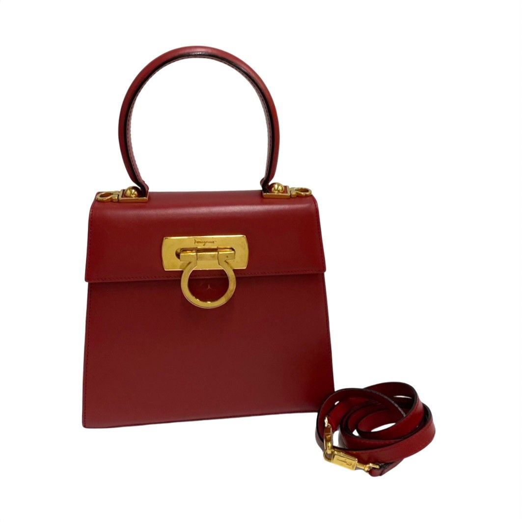 極 美品 Salvatore Ferragamo サルヴァトーレフェラガモ ガンチーニ 