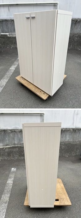 人気アイテムお得に購入！ 一部地域 株 フナモコ 扉付きリビングシェルフ ４段 ホワイトナチュラル F-HB-553-1006A