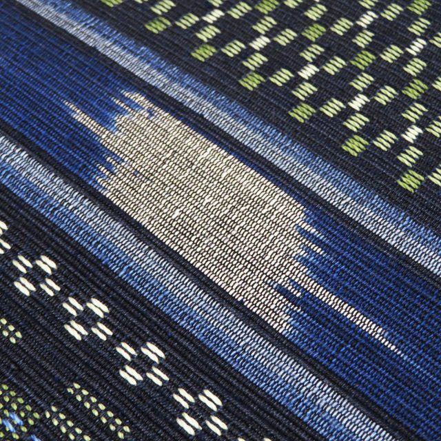 特選 帯反物 新古品 正絹 紬地 未仕立て 琉球 南風原花織 ラベル