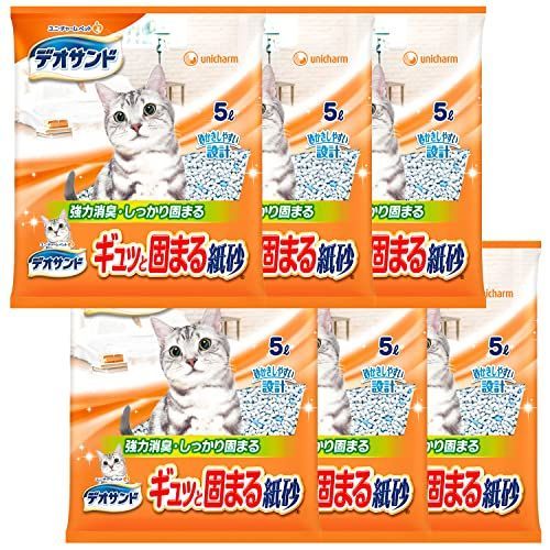 まとめ買いデオサンド 猫用 サンド ギュッと固まる 紙砂 30L5L×6 おしっこ ペット用品 ユニチャーム