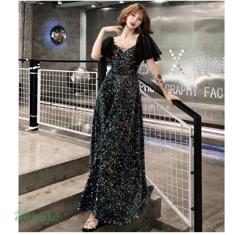 フ 袖 ウェディングドレス パーティードレス ロングドレス ブライダルドレス 披露宴 上品 二次会 結婚式 演奏会 ステージ衣装 kni5a535812