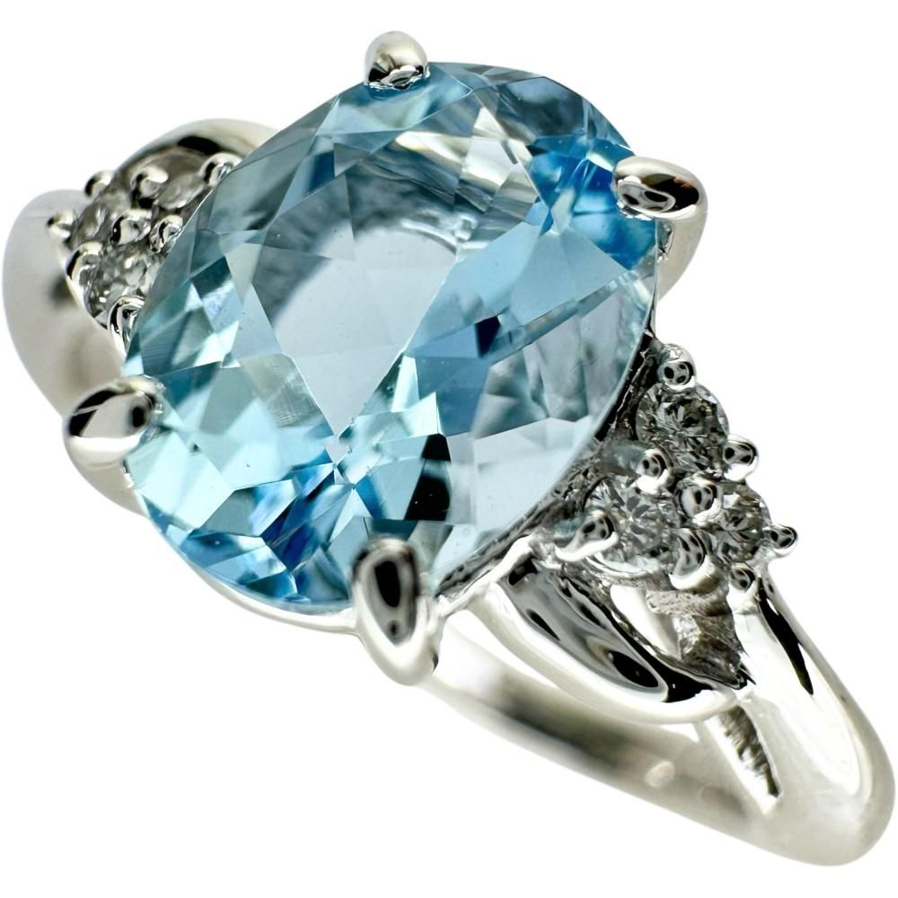 10号 アクアマリン(サンタマリアカラー) 0.93ct ダイヤモンド 