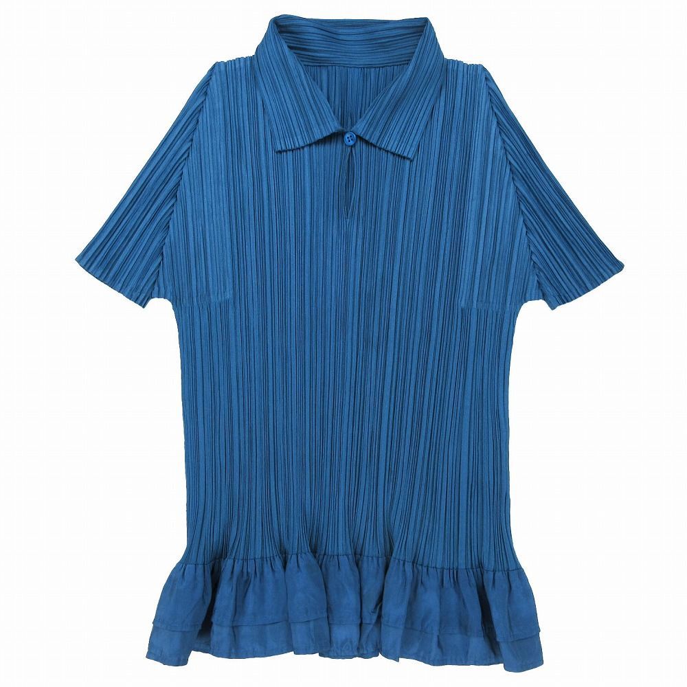 00s 2006 PLEATS PLEASE ISSEY MIYAKE シルク ペプラム シャツ