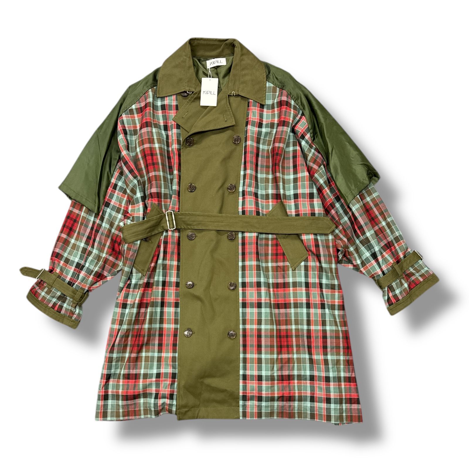 参考上代161700円 未使用品 KIDILL トレンチコート タータン 参考上代161700円 未使用品 KIDILL トレンチコート タータン