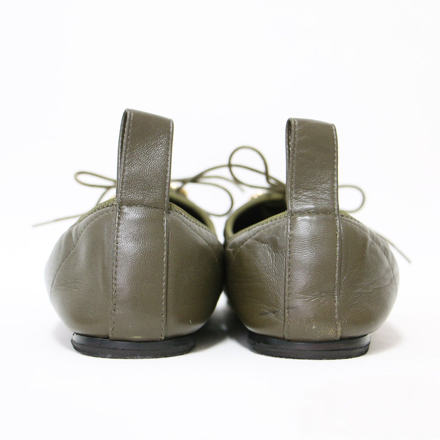 LOEWE ロエベ カーキ ゴールド サイズ:38(25.0cm) | アナグラム ソフト