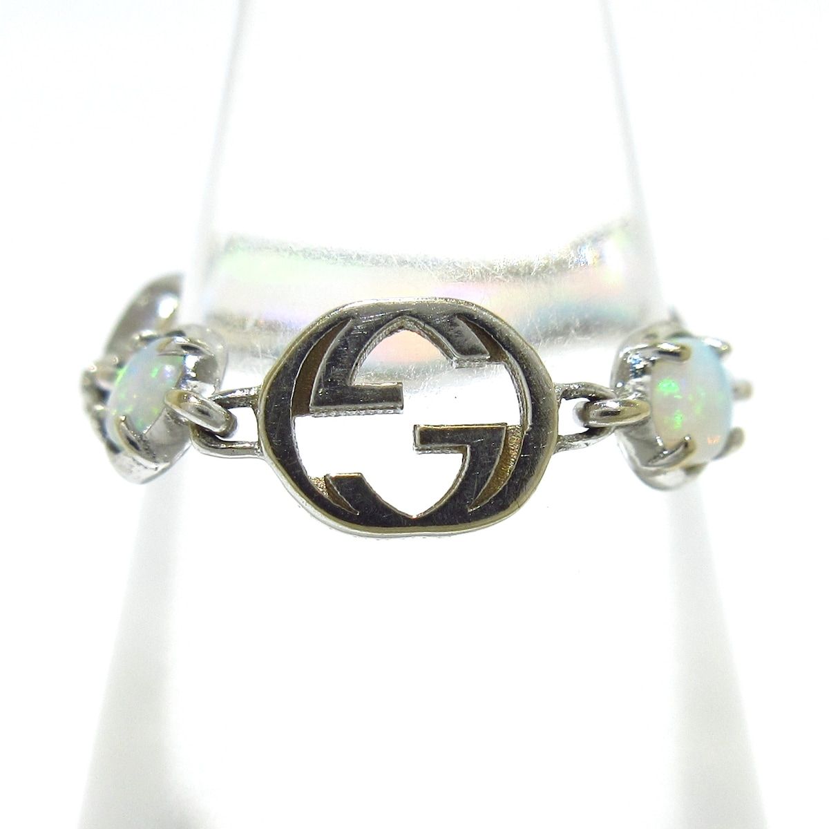 GUCCI(グッチ) リング 7 インターロッキングG K18WG×ライト