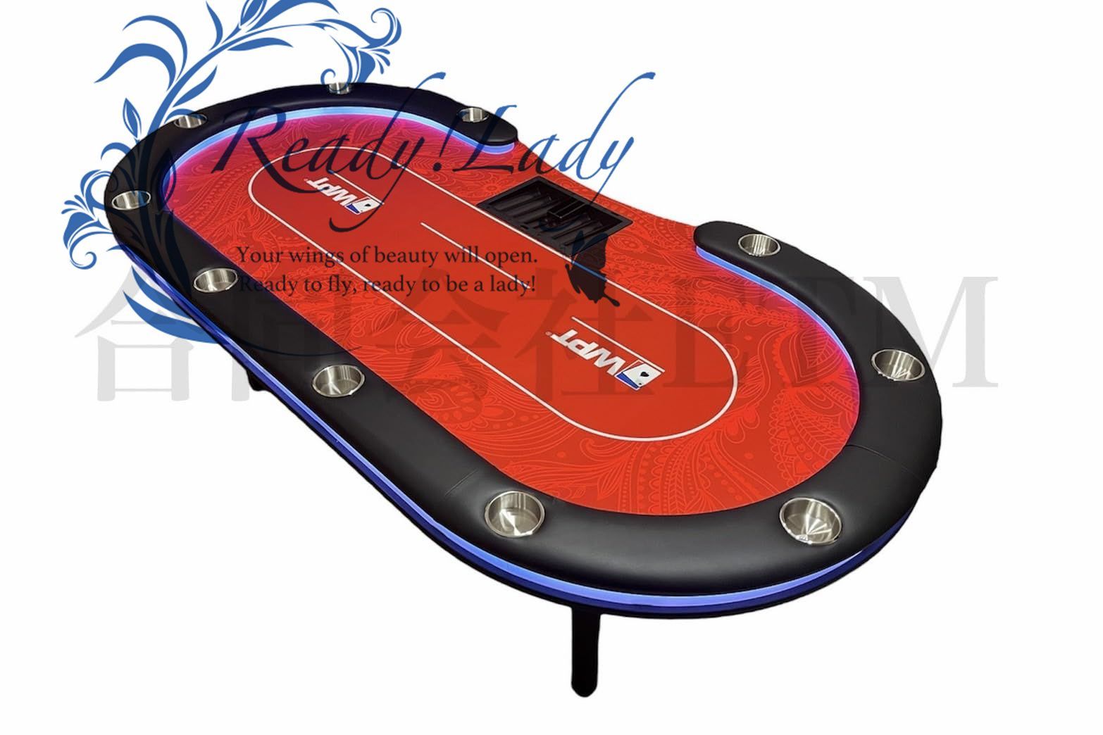 折畳ポーカーテーブル WPTブルー 収納可能！コンパクト ダイニング収納