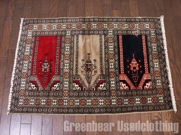 RAGQ198 ビンテージトライバルラグ ウール絨毯 90cm×60cm RAGQ198 ビンテージトライバルラグ ウール絨毯 90cm×60cm 【公式通販】