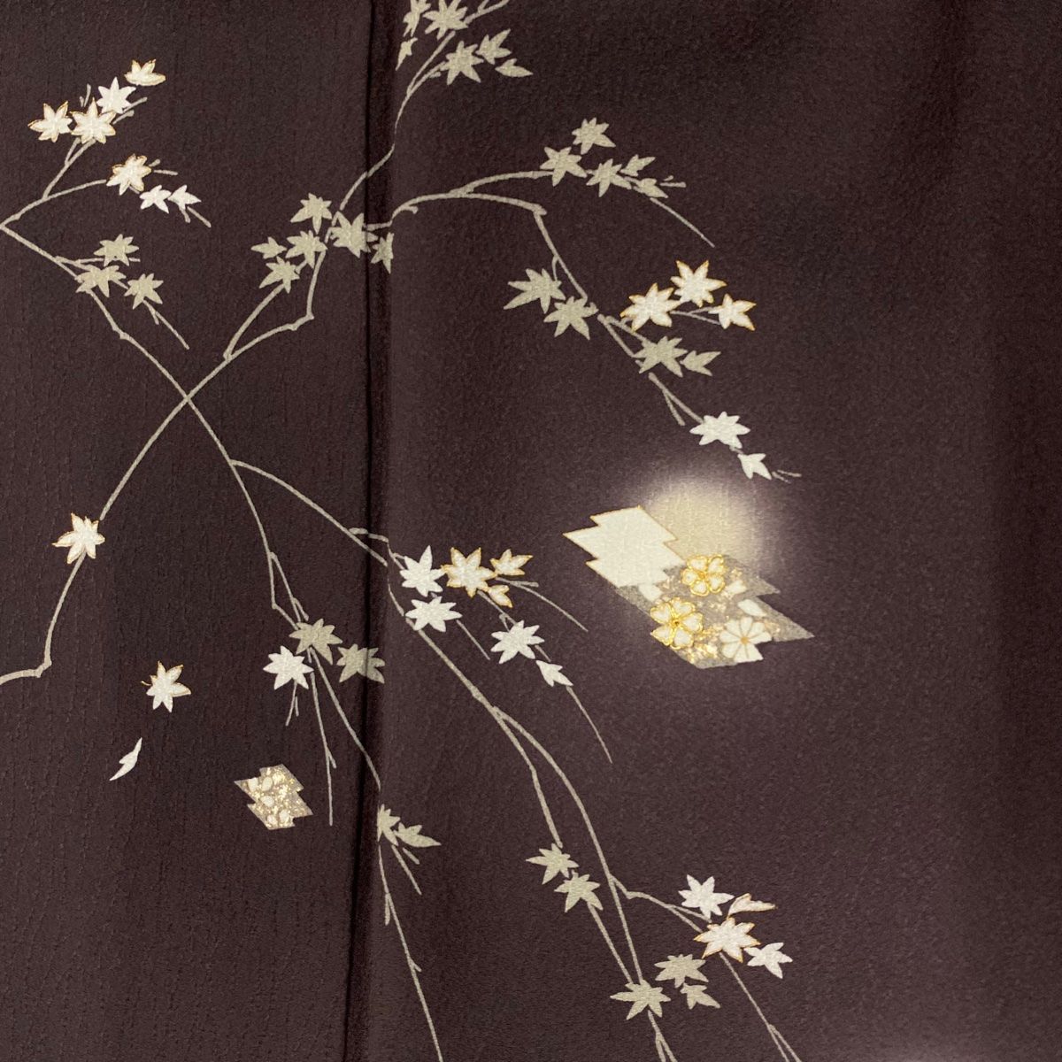 平和屋着物□訪問着 型染め 流水舞扇花文 正絹 逸品 AAAU8202zg 平和屋