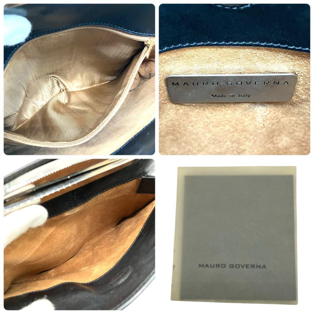 良品 1990 MAURO GOVERNA ワンショルダーバッグ レザー 黒 良品 1990 MAURO GOVERNA ワンショルダーバッグ レザー 黒