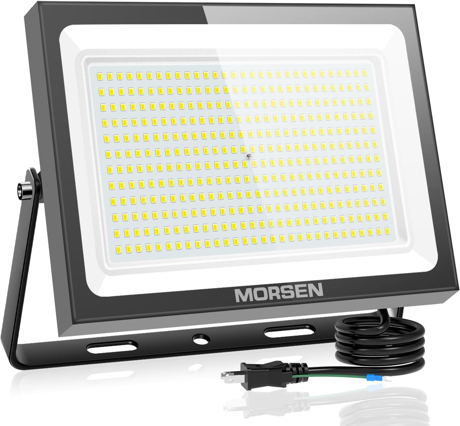 MORSEN 投光器 led投光器 屋外 投光器100v 投光器防水 作業灯 500W 55000LM 6500K 昼光色 灯光器 屋外 照明 看板灯 led作業灯 外灯 作業用 工事用 1セット