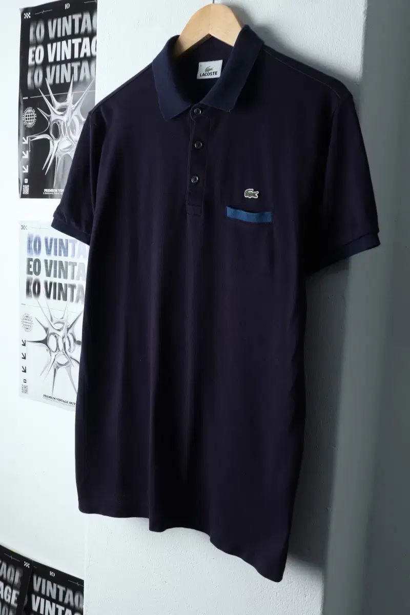 （ XL ） LACOSTE(ラコステ) 半袖 カラー Tシャツ ネイビー オールドスクール- 13EF2