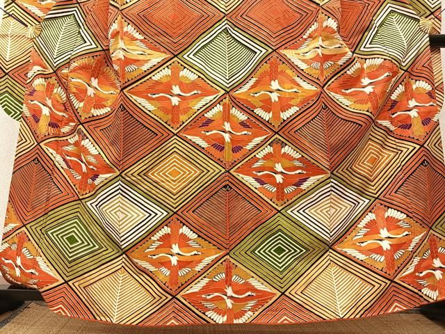 平和屋着物□豪華振袖 駒刺繍 双鶴 金彩 正絹 逸品 BAAT1696yc