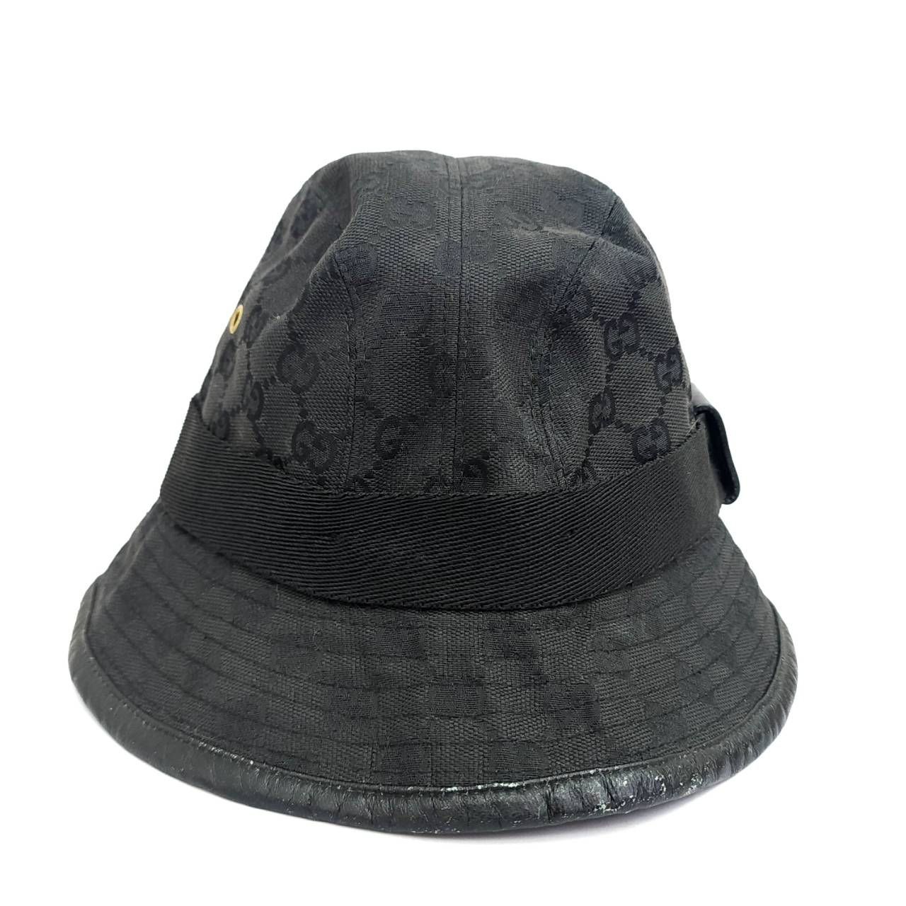 GUCCI グッチ バケットハット GG キャンバス ブラック Lサイズ 服飾