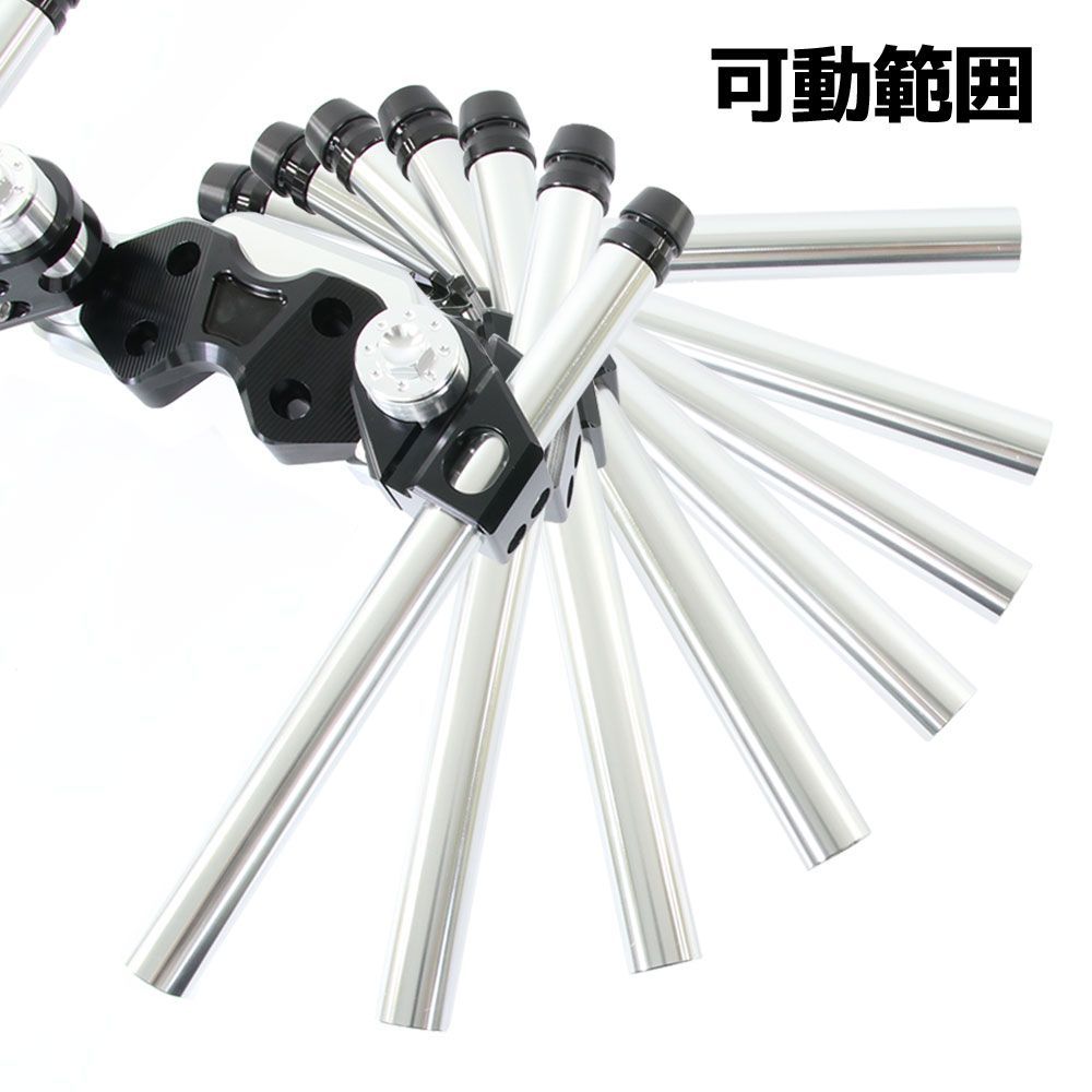 PCX125 JF28 セパレートハンドル キット ブラック シルバー アルミ削り出し ブラケット付 ホンダ ハンドル カスタム パーツ バイク セパハン 無段階調整 交換 部品 ポスト フロント アングル セッター トップブリッジ HONDA 角度 調整 BRIGHTFACE_UK