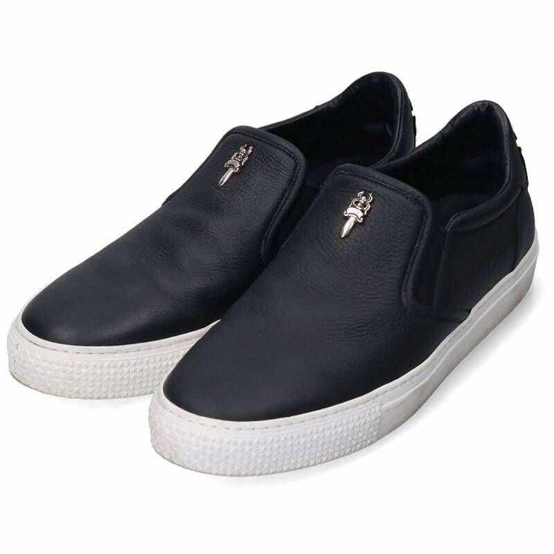 クロムハーツ SLIP ON BLK CALF/スリッポン CHプラスレザーパッチダガー付レザースニーカー メンズ 42 - メルカリ