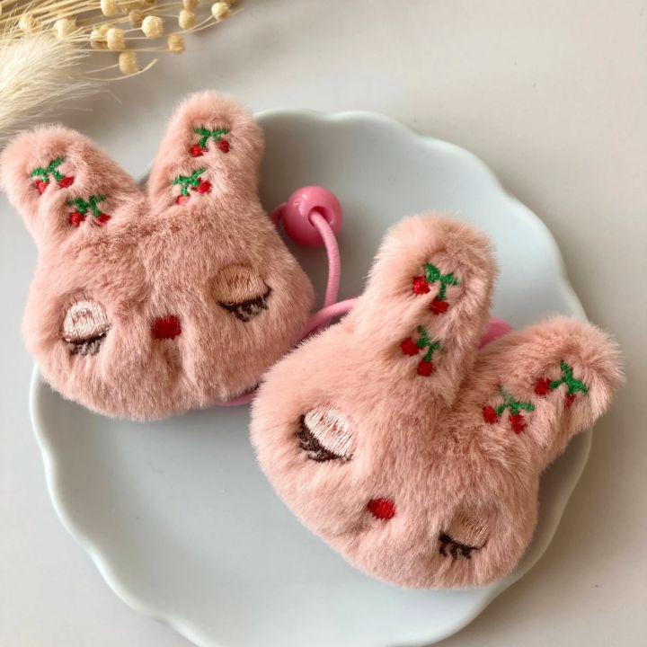 もふもふうさぎヘアゴム キッズヘアゴム うさぎ 可愛い くすみ