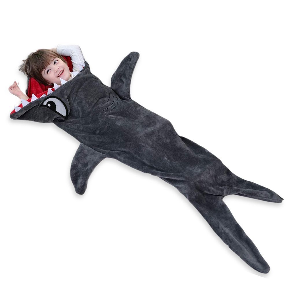 サメ寝袋 マーメイドブランケット 着る毛布 フランネル 寝袋 子供用 ひざ掛け 人魚 防寒 保温 暖かい 柔らかい 優しい肌触り 防寒 部屋着 誕生日 クリスマス プレゼント ギフト senting06