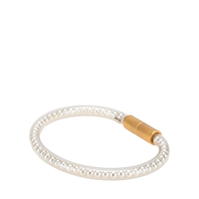 CHANEL シャネルチューブフェイクパール マグネット式ビニールブレスレット CHANEL シャネル チューブ ブレスレット マグネット式 フェイク