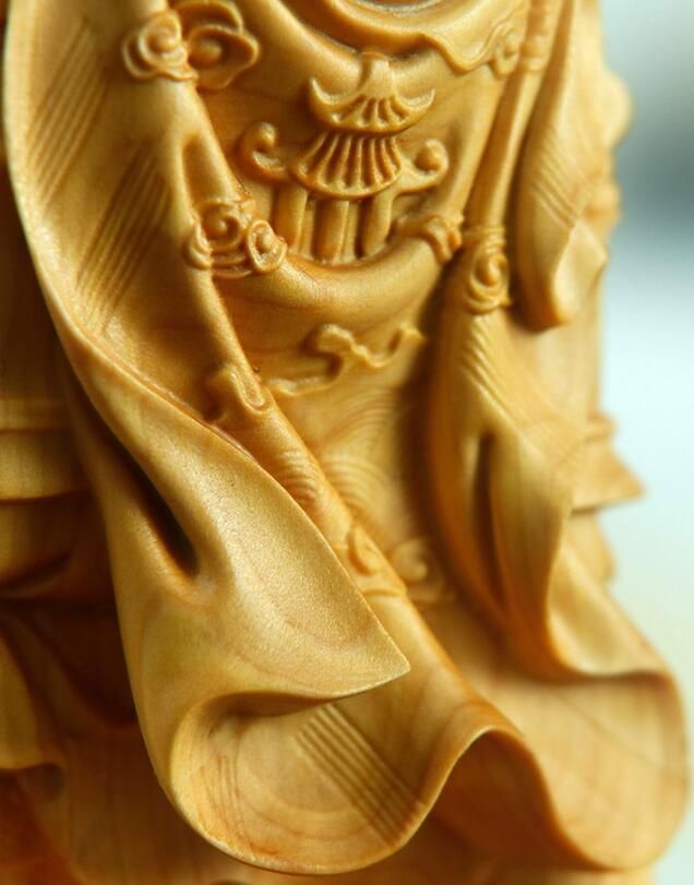 柘植材 仏教美術 木彫仏像 三国志 関羽様 三国志 関羽像 関帝像 関公像 立像 柘植の木 木彫り 置物 中国