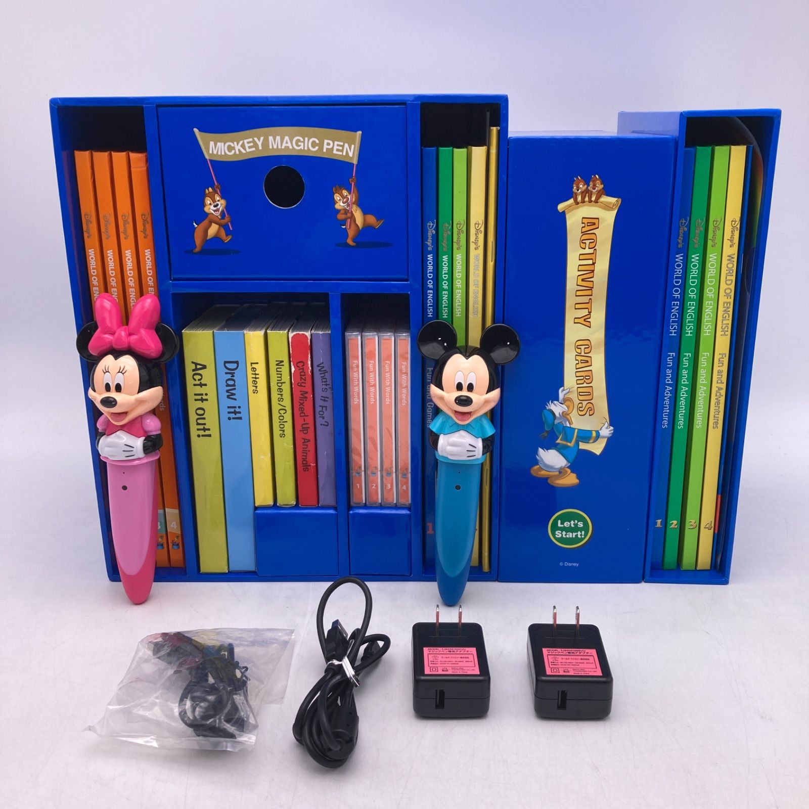2018年購入 ミッキーマジックペンセット＆アドベンチャーセット　ディズニー英語システム　DWE　Disney　ワールドファミリー　中古　402223知育玩具