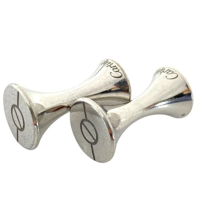 カルティエ　カフス　タイピン　セット販売　ロゴ　ブラック　美品　ヴィンテージ Cartier - 【本物保証】 箱付 カルティエ CARTIER ロゴ カフス
