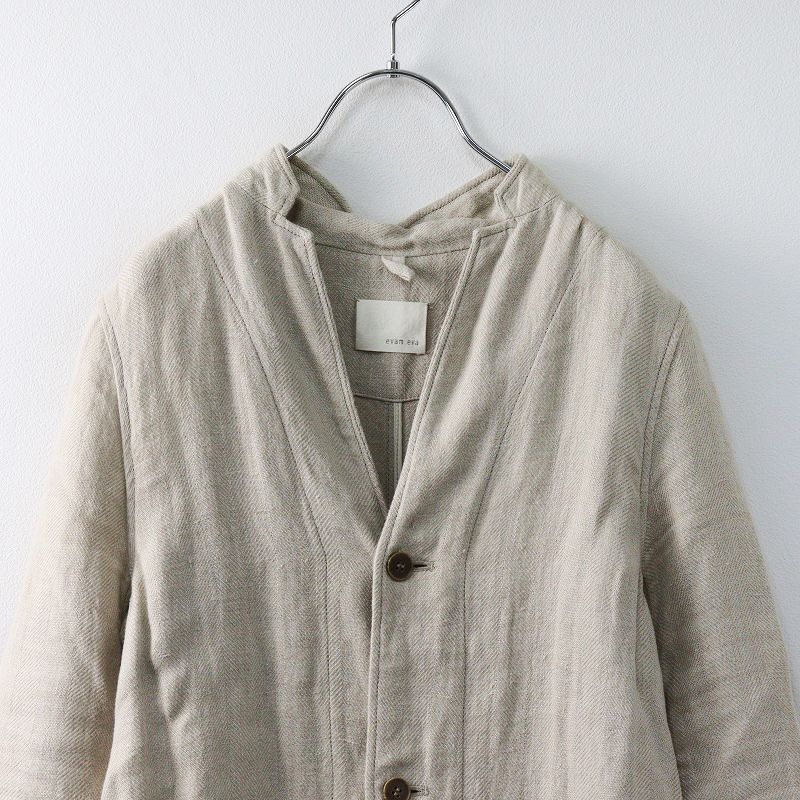 エヴァムエヴァ evam eva リネン Vネック ロング コート 1/ベージュ