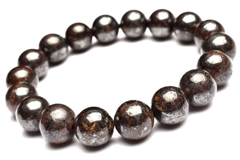 １点物 サハラ砂漠産 コンドライト隕石 サハラNWA869隕石 11mm ブレスレット パワーストーン 天然石 _MA8219