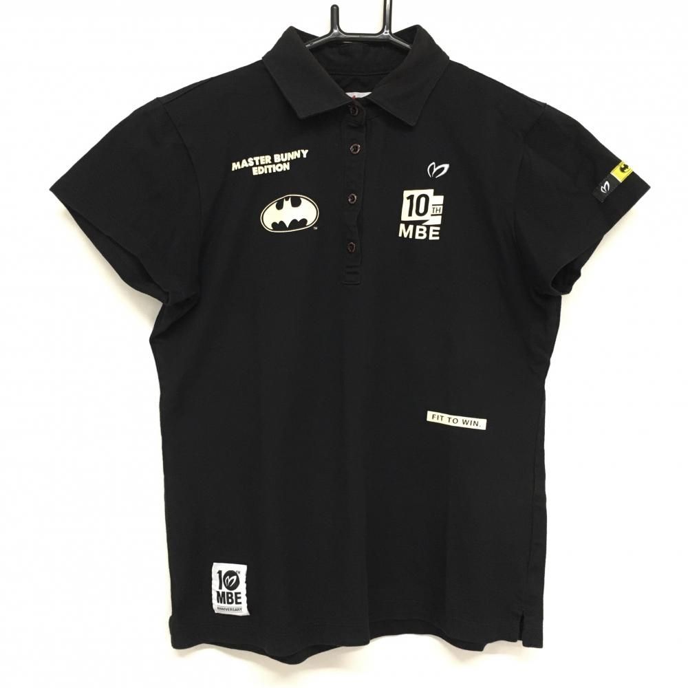 マスターバニー×バットマン 半袖ポロシャツ 黒×白 10周年  レディース 1(M) ゴルフウェア MASTER BUNNY EDITION